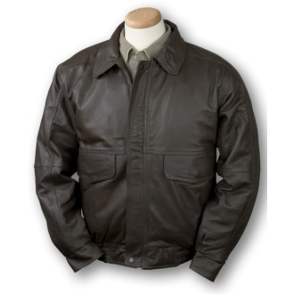 MEN'S BUFFED LEATHER BOMBER JACKET