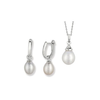 JILCO PEARL TEARDROP EARRING & NECKLACE SET