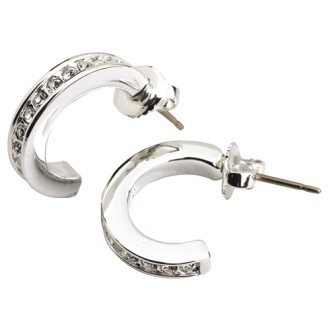 RALPH LAUREN CHANNEL SET HOOP EARRINGS