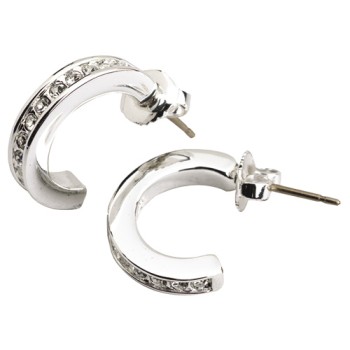 RALPH LAUREN CHANNEL SET HOOP EARRINGS